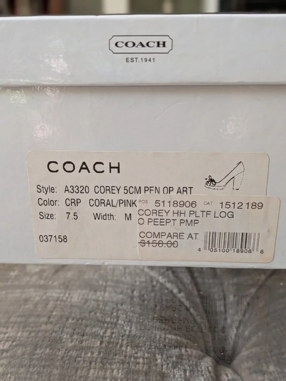 Coach Vintage Red Mini Signature C Print Peep Toe Platform Pumps Heels